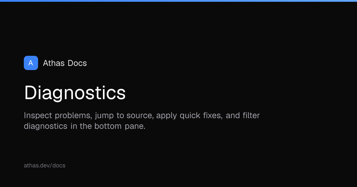 Diagnostics | Athas Docs