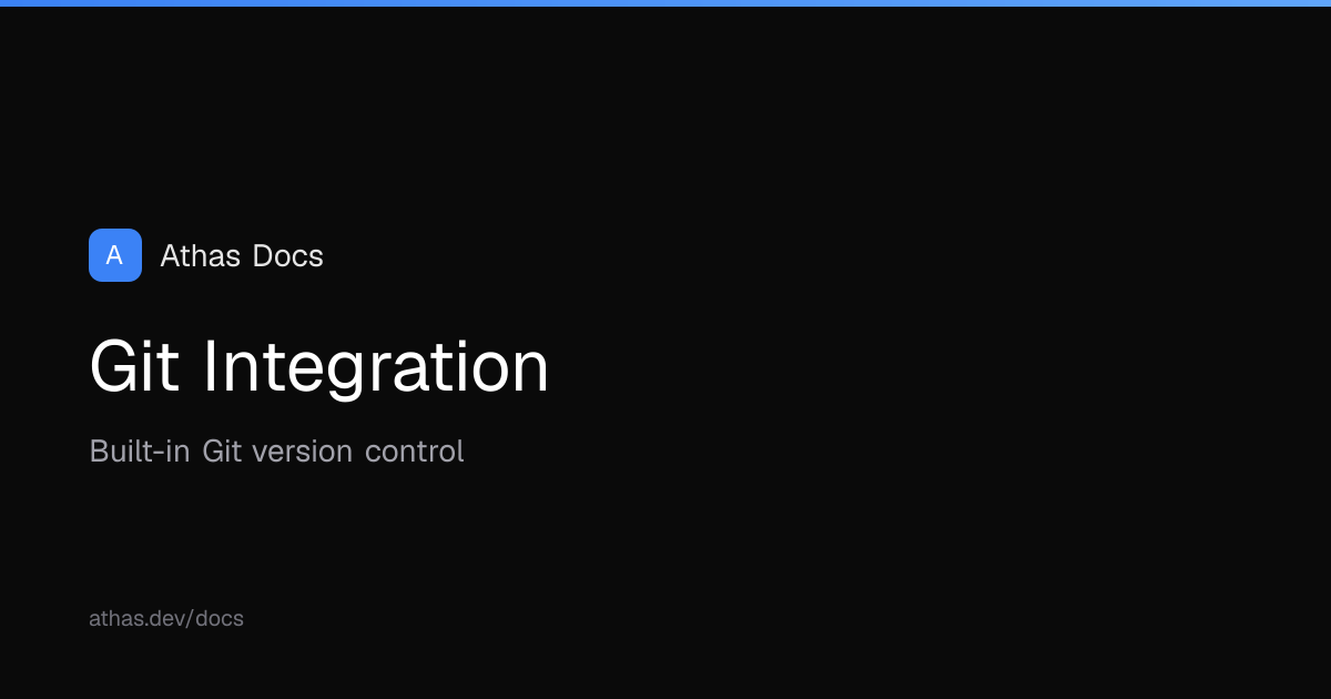 Git Integration | Athas Docs