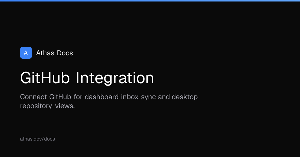 GitHub Integration | Athas Docs