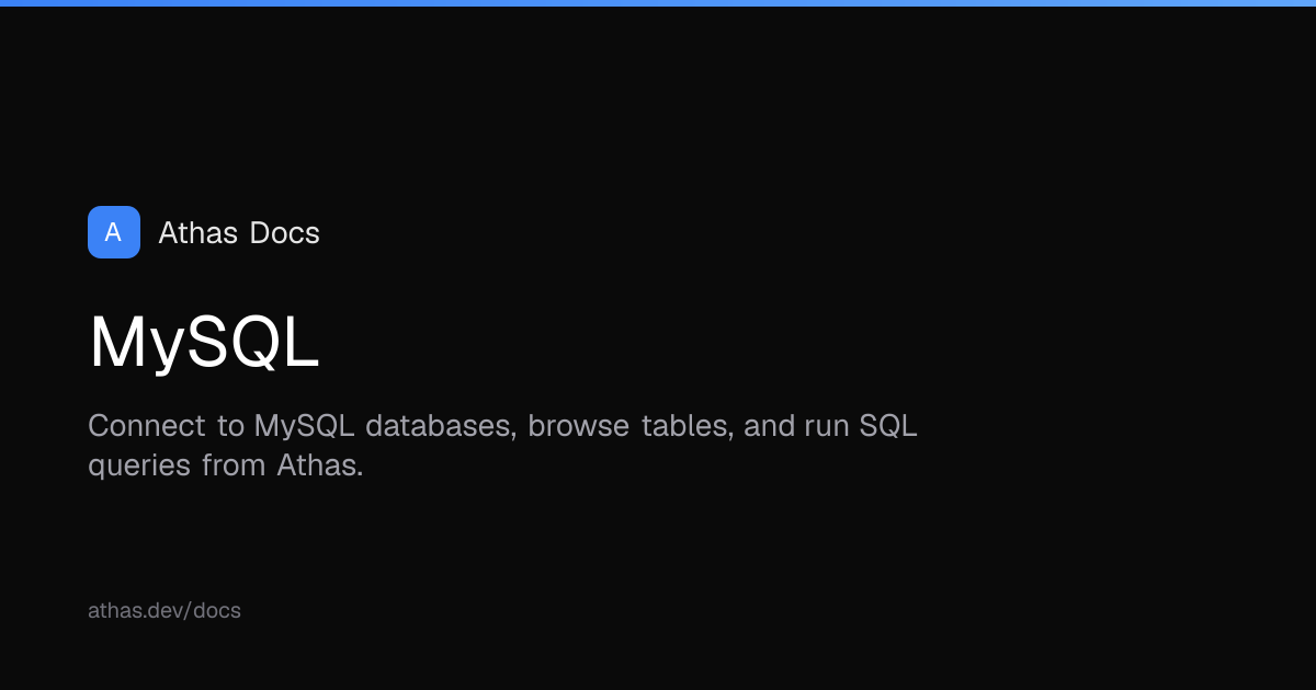 MySQL | Athas Docs