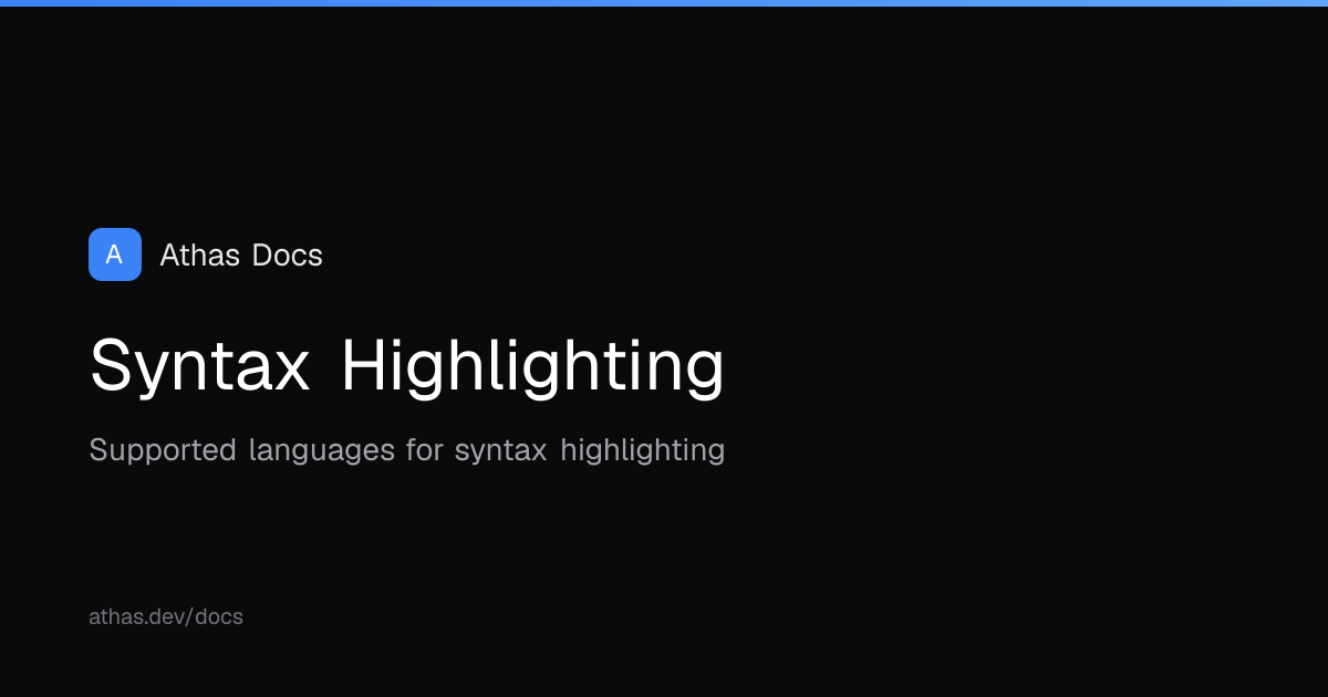 Syntax Highlighting | Athas Docs